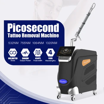 2024 New 2000mj 4 Wavelength 3000W Pico Laser 532nm 755nm 1064nm 1320nm nd yag q switched Picosecond Tattoo Removal Machine