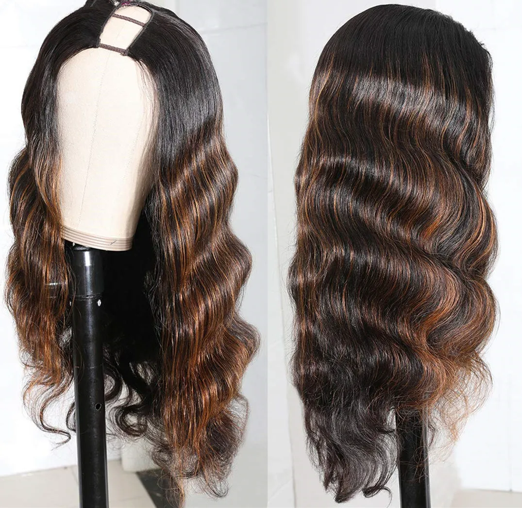 Raw Indian Human Hair Glueless U V Part Wigs For Black Women,Ombre No Leave  Out Virgin Body Wave U-part Wigs - Buy V Part Wig Human Hair,U Part Wigs,Machine  Made Human Hair