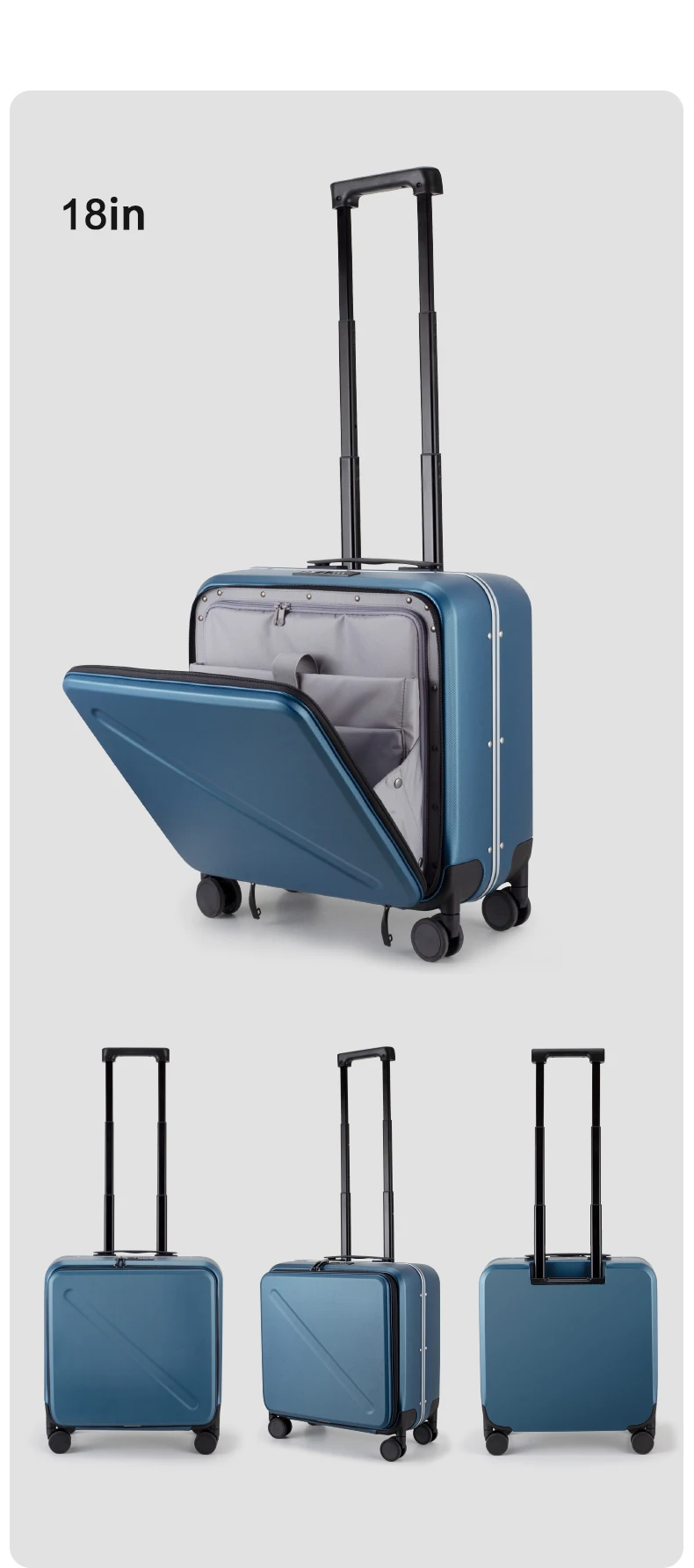 Milada Designer Wide Aluminum Trolley Spinner Travel Suitcase Zip Pc