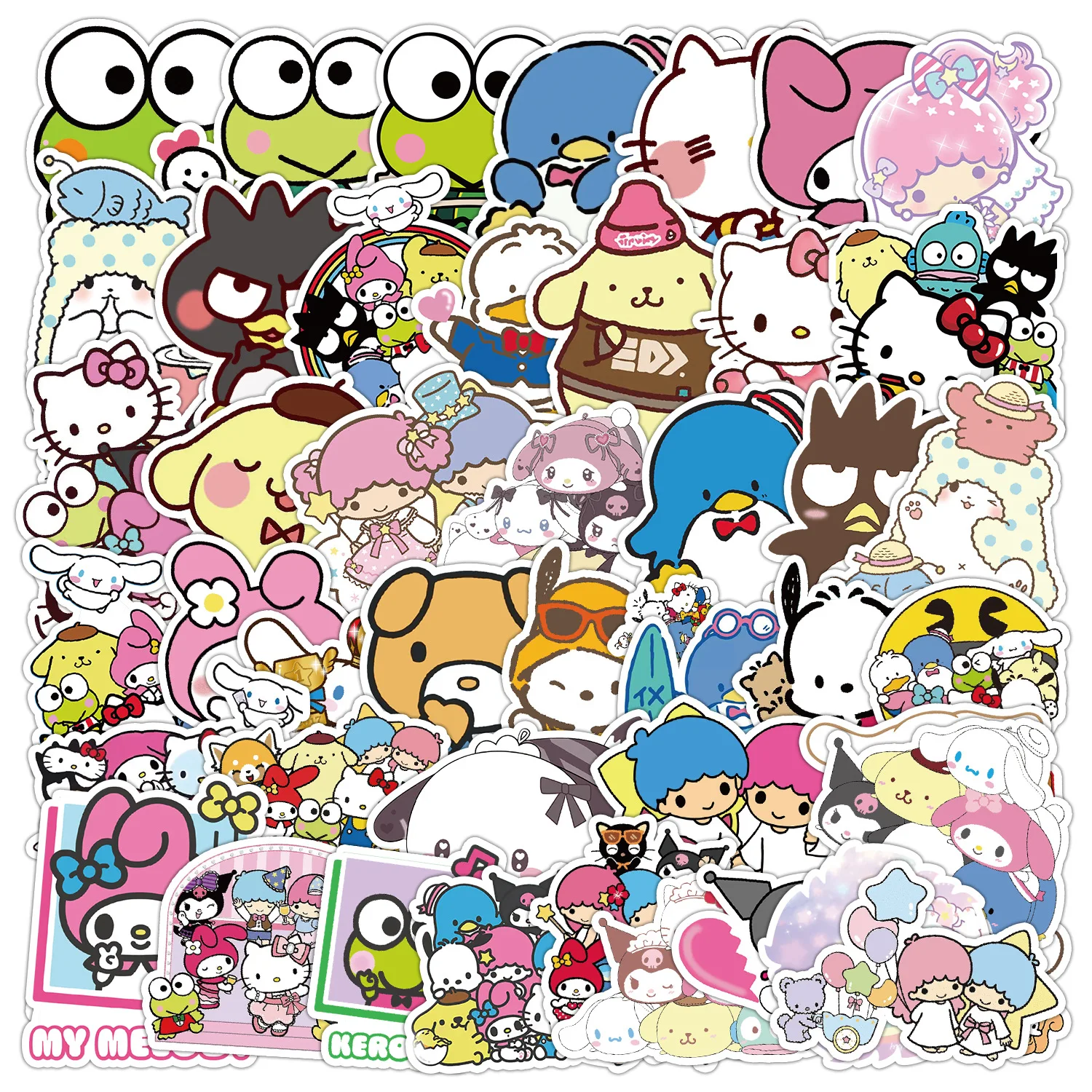 50pcs Sanrio Skateboard Removable Graffiti Stickers Collection Car ...