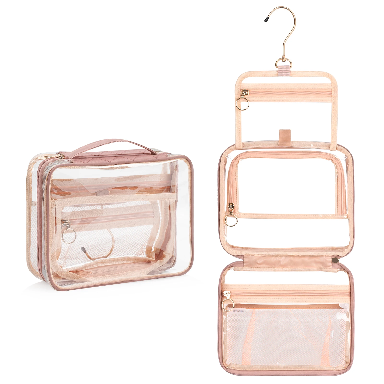 china clear travel toiletry bag Relavel Clear PVC Travel Wash Bag Hanging Toiletry Bag All Transparent  Waterproof Cosmetic Makeup Bag With Hoop| Alibaba.com