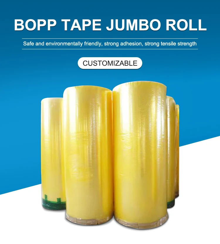 35mic hingga 65mic coklat transparan pita perekat akrilik jumbo roll packing tape bopp tape mother jumbo roll