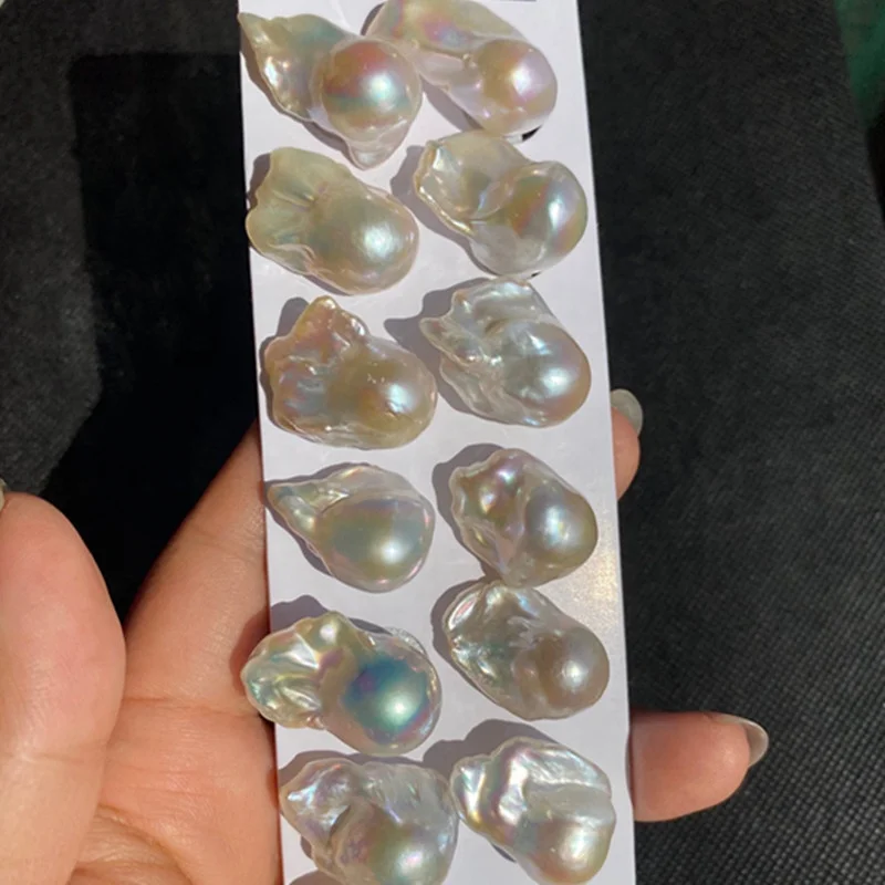 Perle Di Perle Keshi Barocche Naturali, Perle D'acqua Dolce Perla Senza Buco - Foto 6