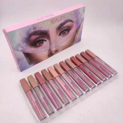 
Новый Huda 12 цветов Блеск для губ мер завитой ретрокласс 12 Блеск для губ матовая глазурованная долговечная антипригарная чашка под заказ тюбики для помады 