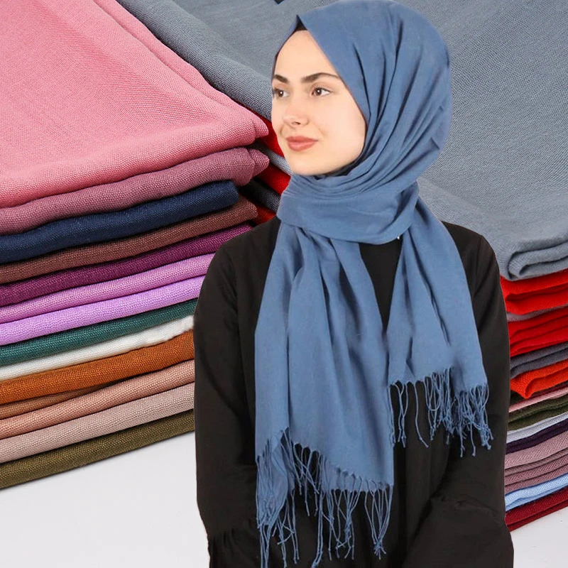Пустой женский хиджаб шарф кашемировый зимний теплый оптовая продажа