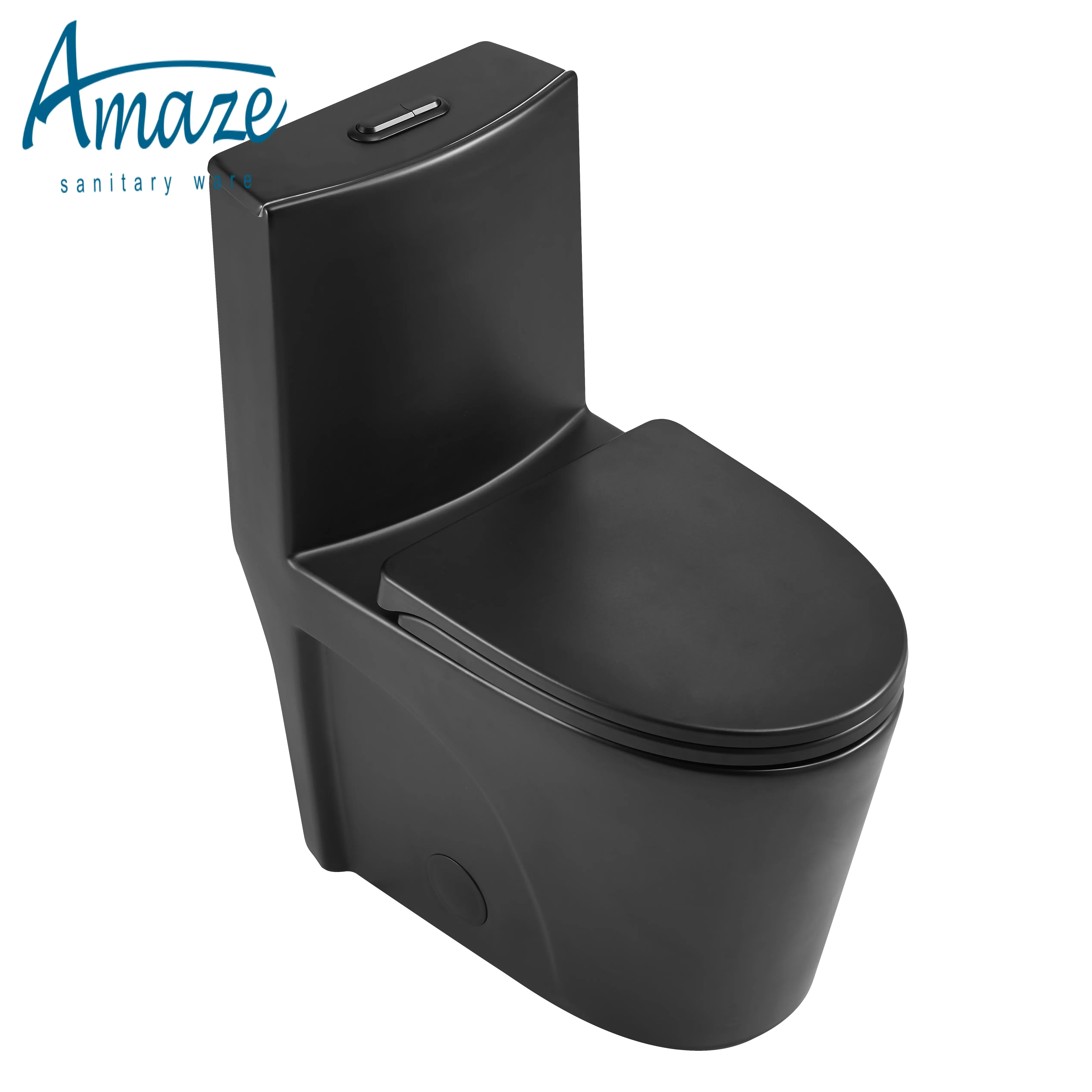 Black bathroom water closet UPC certified american style siphonic toilet bowl bathroom ceramic one piece toilet details