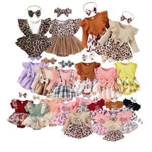 Baby Clothes 0-3 Months Baby Item One Pieces Playsuits Jumpsuit Bodysuits New Born Gift Set 2PCS Plain Baby Rompers