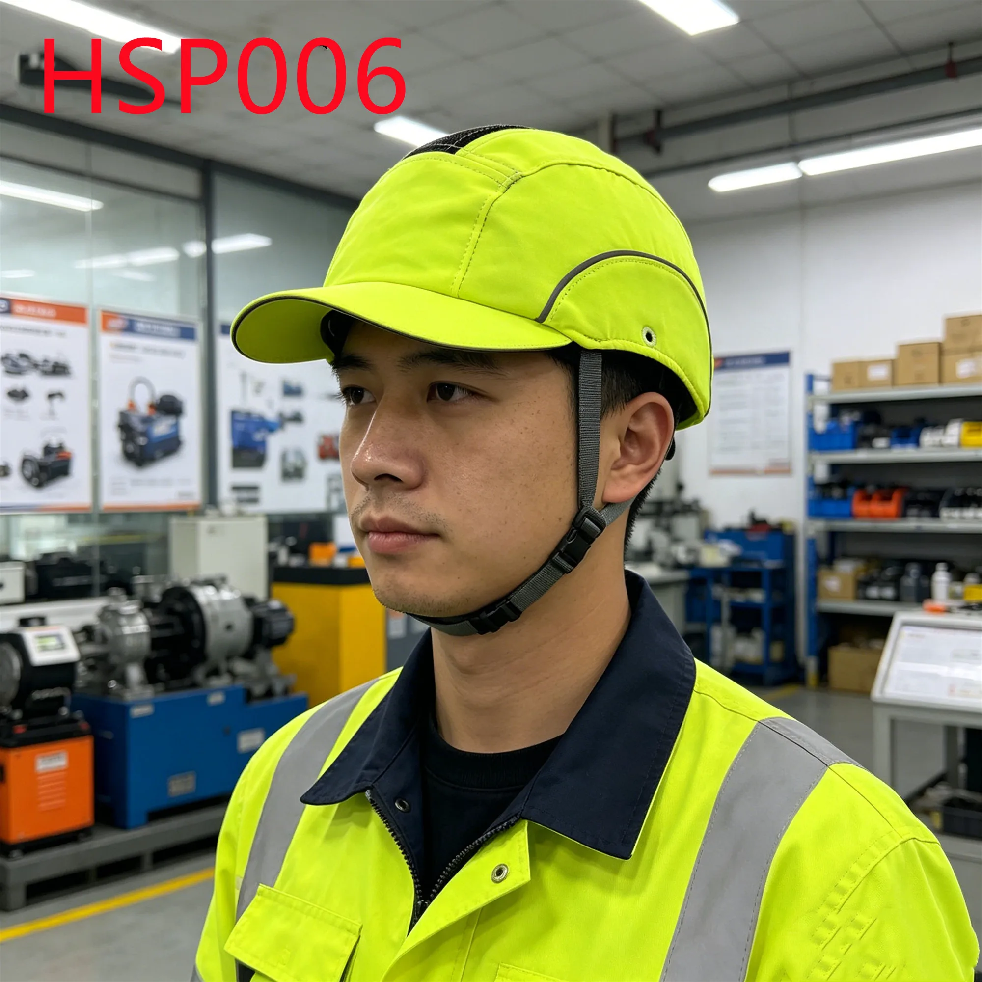 HY,Light Industry Anti-Impact Fluorescent Yellow Bump Cap Removable ABS Plastic Shell CE Certified Cycling Helmets HSP006