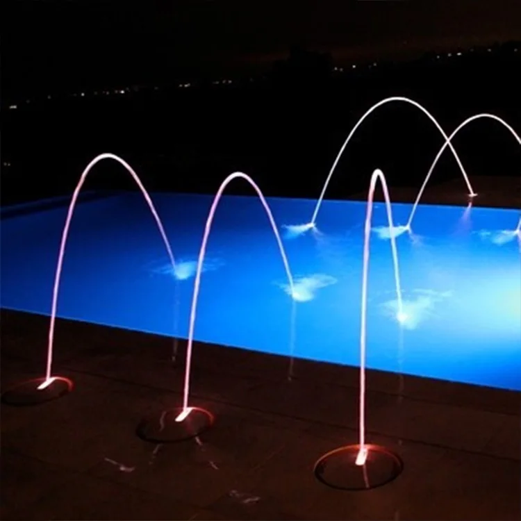 Continuous Laminar Cutter Jumping Fountain Color Control Swimming Pool Deck Jets Led