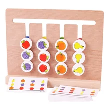 Wooden Matching Slide Fruit Chess Set Board Game Educational Toys Kids Wooden Toys for Children
