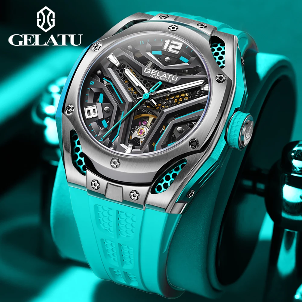 Gelatu 6007 Luxury Skeleton Sport Watch