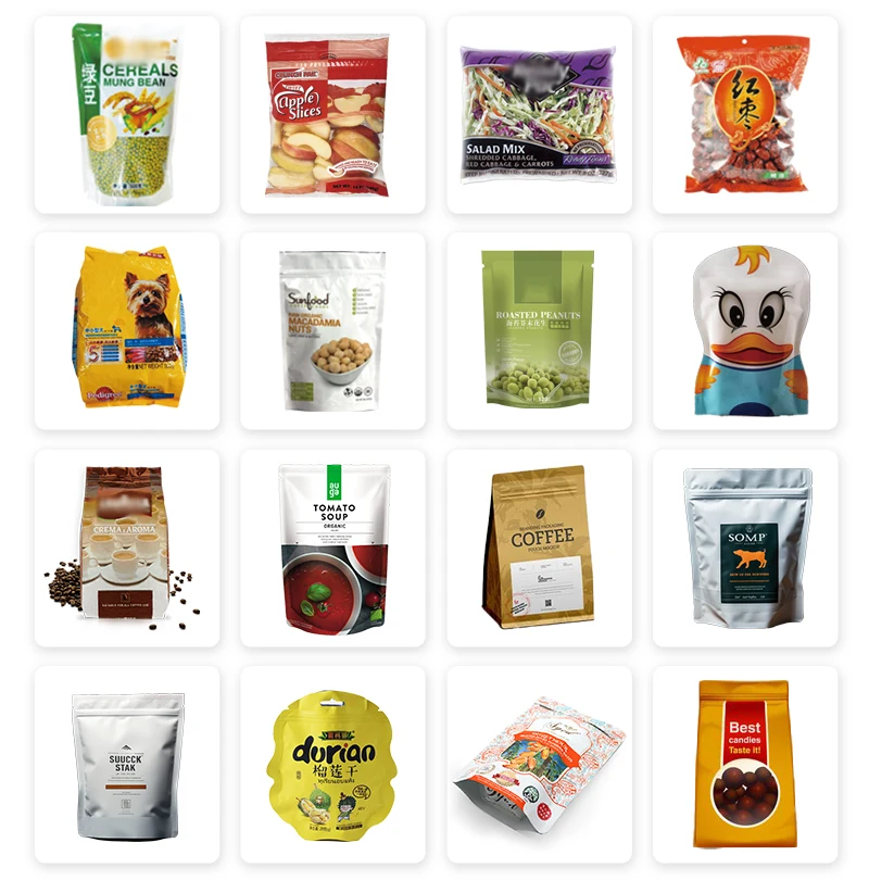 Customized Automatic Nuts Packing Machine with 10" Color Touch Screen 30-60BPM and 10g-300g Weighing Range