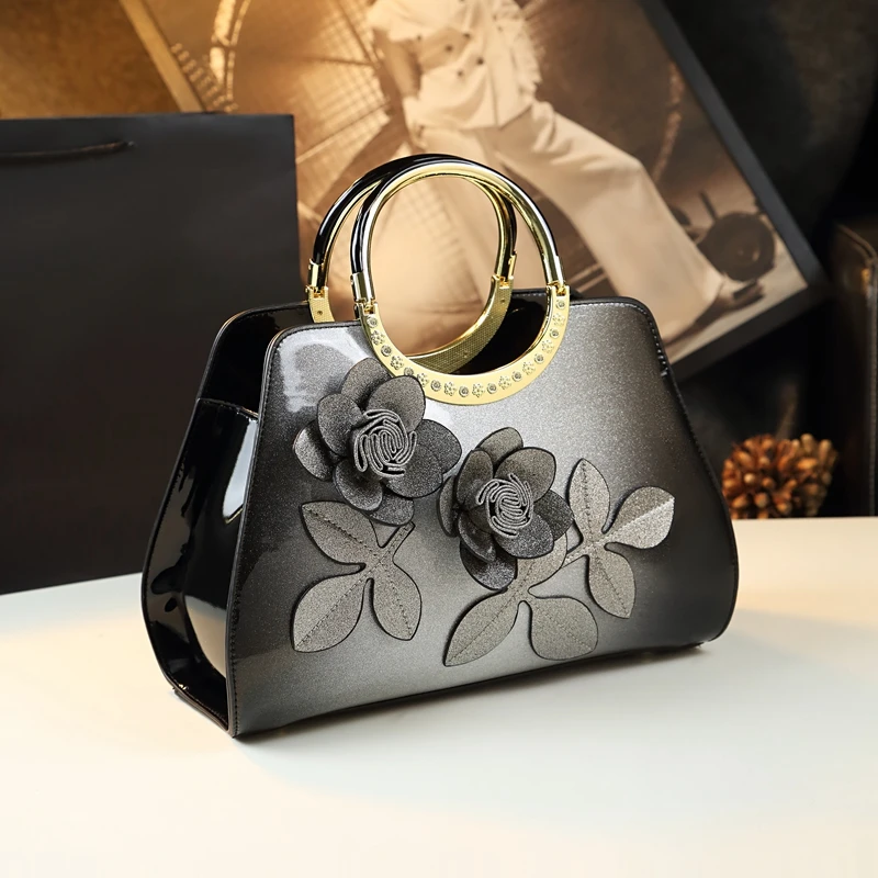 Gradient Flower Luxury Leather Handbag