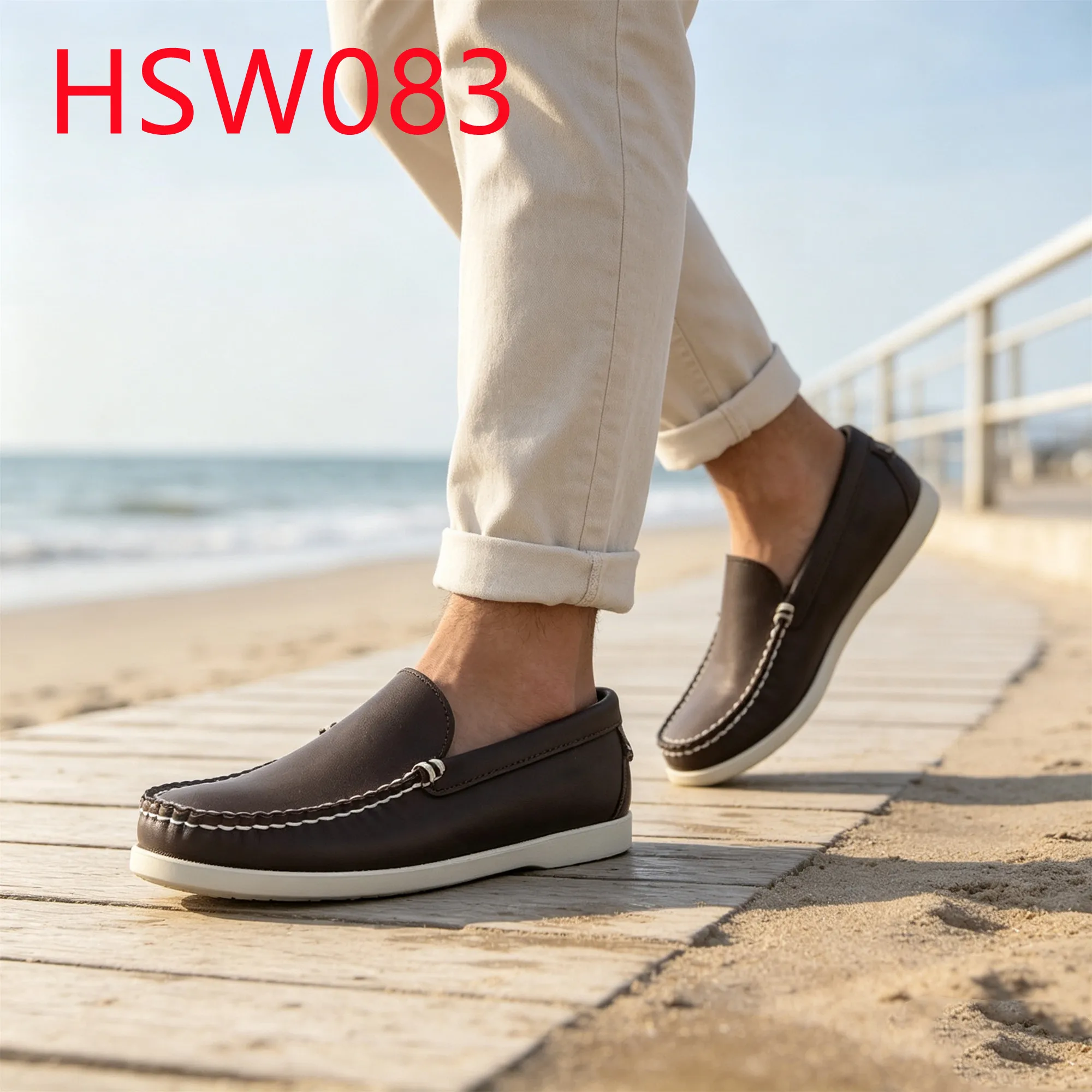 HY,Boardwalk Walking Pull on Style Solid Color Driver Shoes for Toddler Daily Commute Full Natural Cow Leather Boat Shoes HSW083