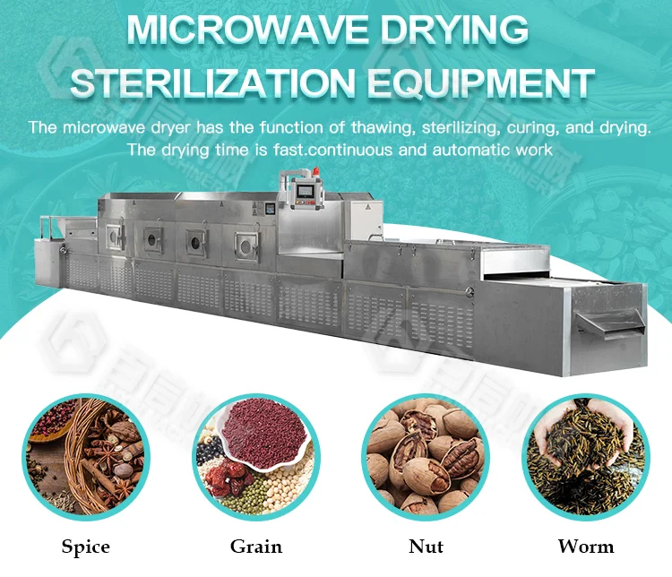 Commercial Animal Feed Maggot Insect Mealworm Microwave Dryer Bsf Larvae Drying Machine