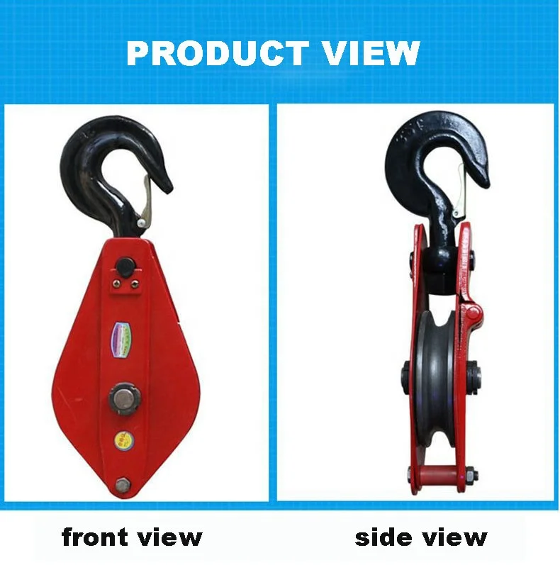 Heavy Duty Double Sheave Pulley Block Multi Sheave Snatch Block Crane Pulely Block With Hook