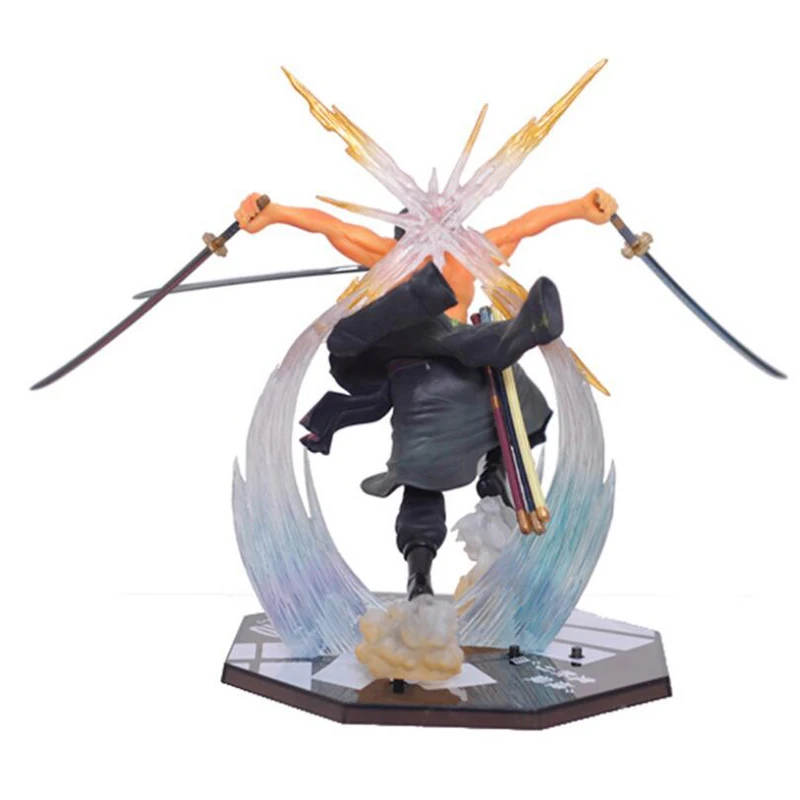 21cm Anime Zoro Ronoa 3D2Y Three-knife Phantom Ghost Cut Ver. Sauron Action PVC Action Figure Collectible Model Toy