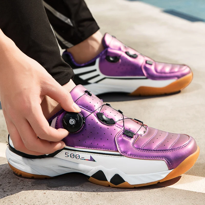 High Quality Unisex Ball Shoes Professional Training Sneakers Fashion Badminton Shoes Rotation Adjustable Men Women Golf Shoes