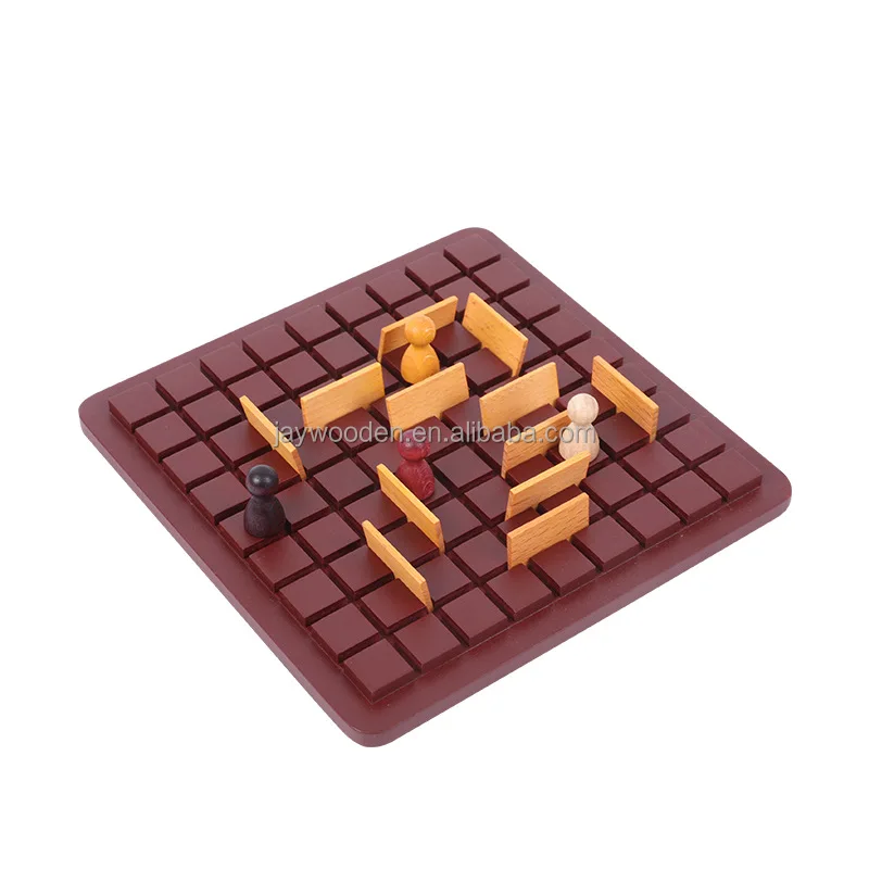 Game Toys Quoridor Board Chess Game Varnish Play Fun Children Strategy