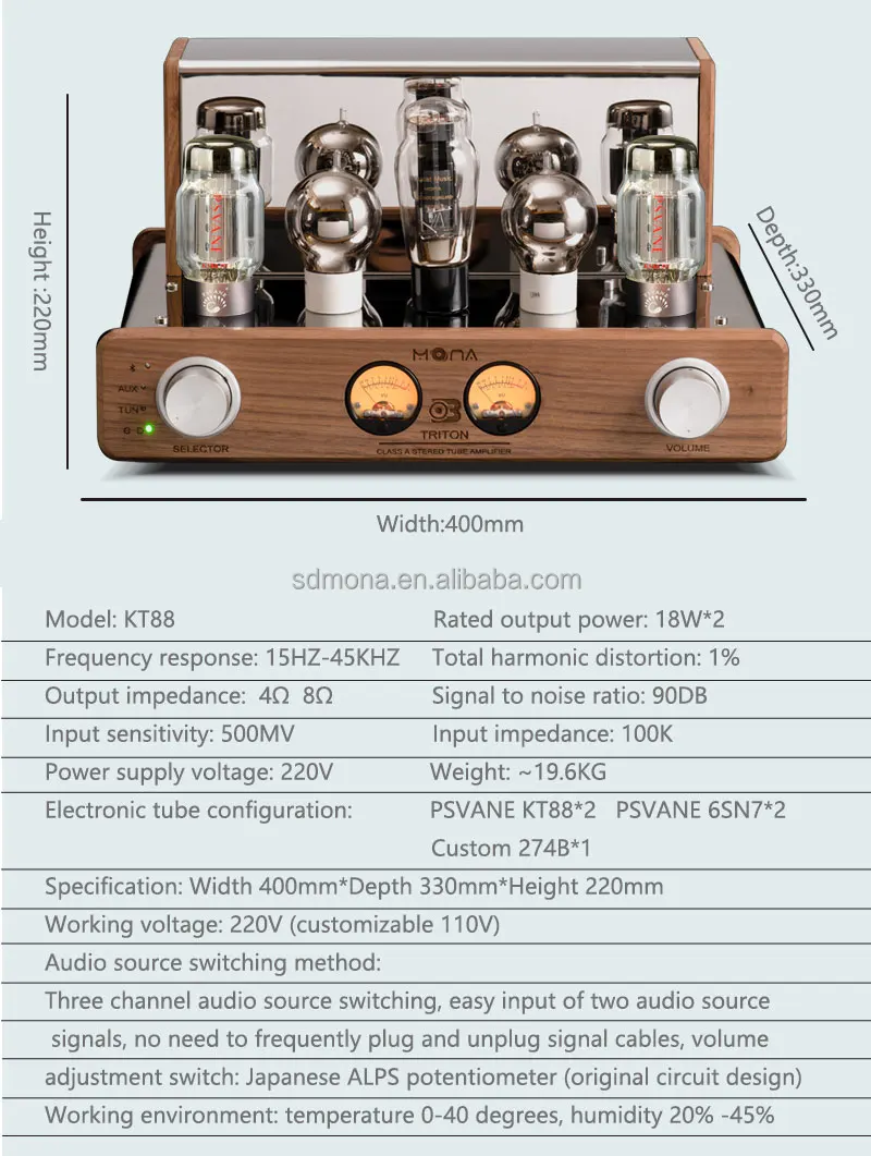 MONA Upgraded Kt88 Tube Amplifier Hand-Wired Pure Class 2.0