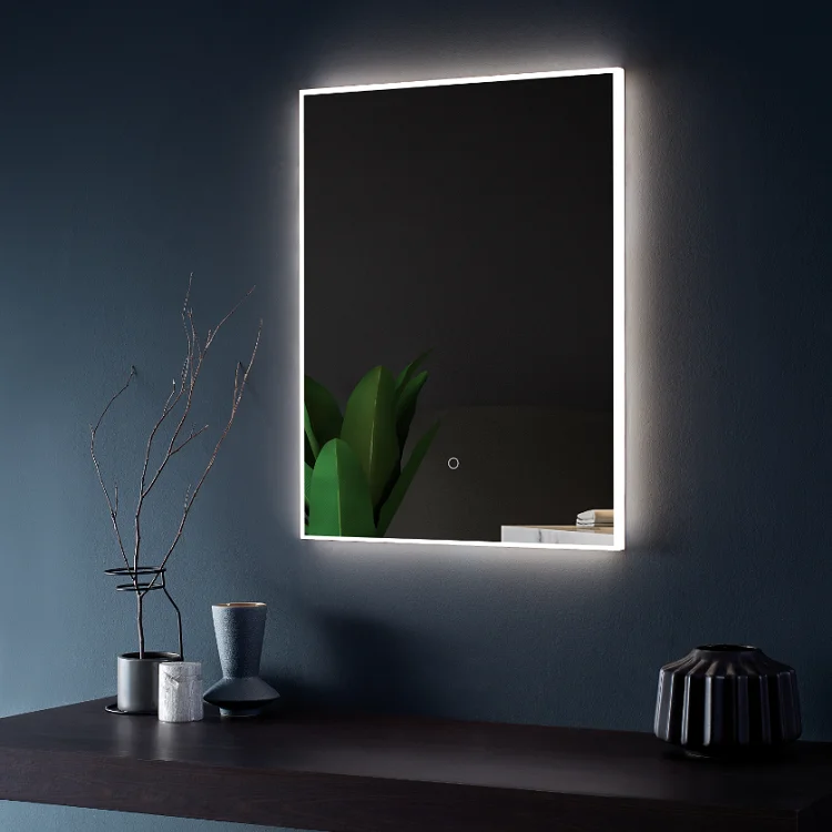 Hot Sale Acrylic frame bathroom led mirror with sensor touch