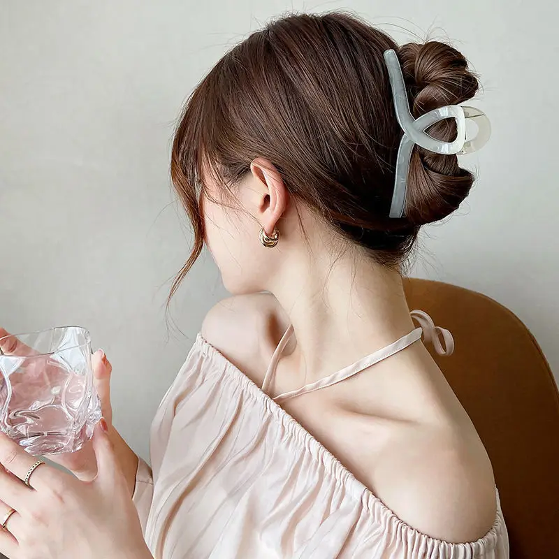 Корейские модные минималистичные женские заколки для волос для девочек, аксессуары для волос, толстые волосы, очень большие заколки-крабы 12,5 см