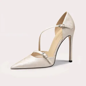 Women's High Quality Lightweight Stiletto Heels Pointed Toe Shoes Vintage Single-strap Elegant Women's High-heeled Shoes