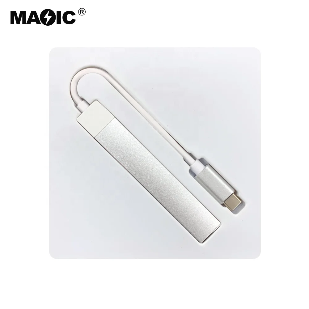 Адаптер-конвертер USB Type-C на usb-концентратор, 4 порта с одним портом usb 3,0 и тремя портами 2,0 для аксессуаров для ноутбуков