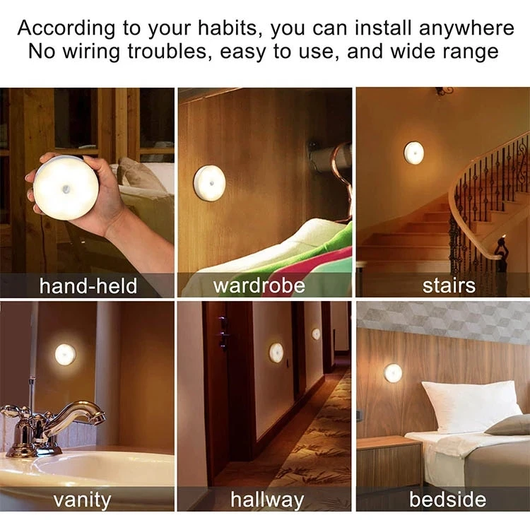 LED Motion Sensor Closet Light Rechargeable Touch Night Light Led Cabinet Light For Kitchen Furniture