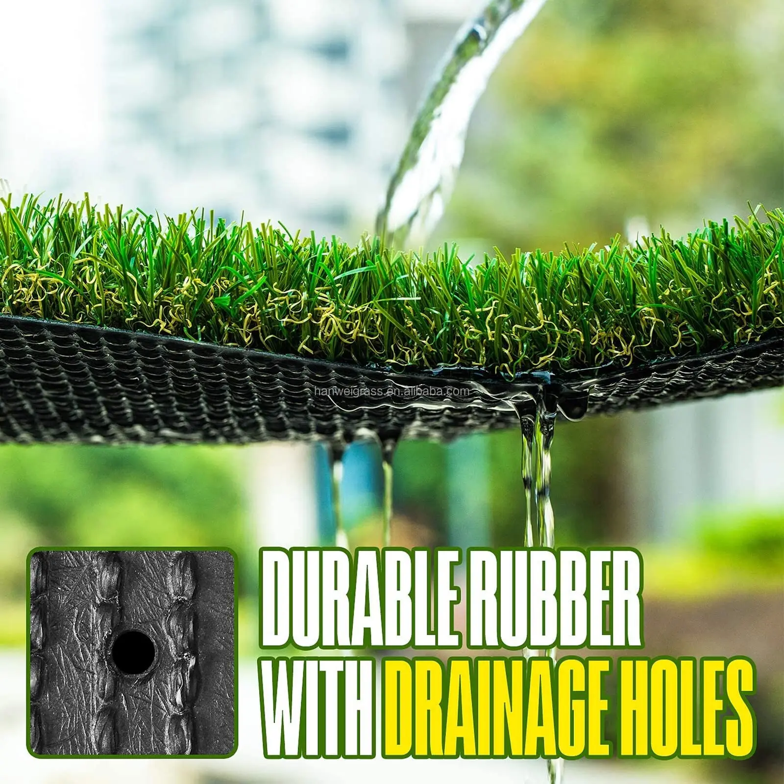 Artificial Grass Excellent Permeability Heat-absorbing Convenient Rainwater Drainage Water-saving Artificial Grass Turf