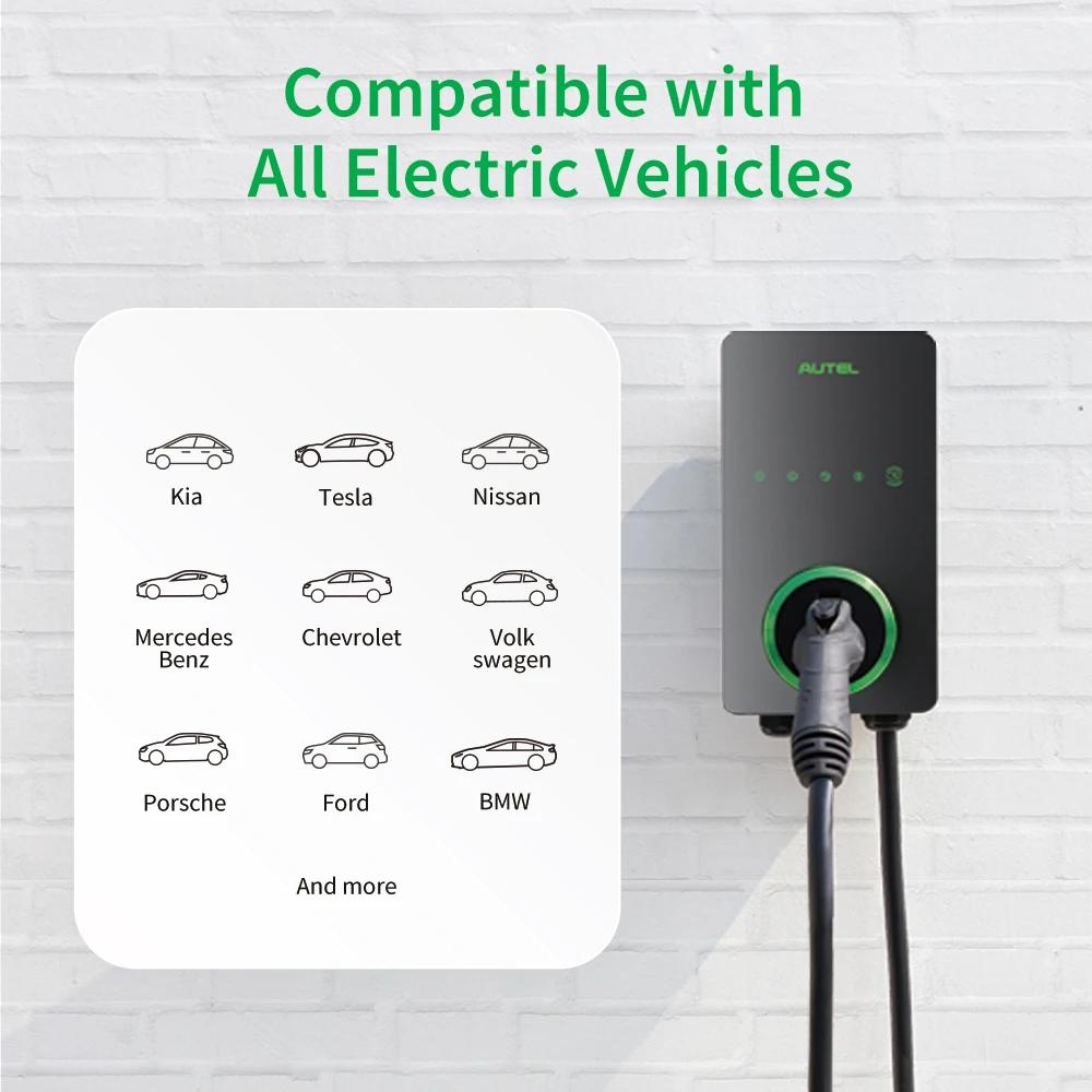 AUTEL EV Charger Level 2, 50 Amp, J1772 Wi-Fi and Bluetooth