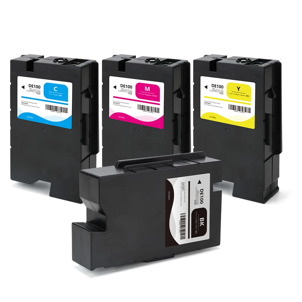 Winnerjet 200ML 4 Colors DE100 Compatible Ink Cartridge Chip for Fujifilm DE100 Fuji DE-100 DE 100 Printer Ink Cartridges