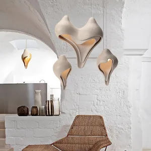Wabi Sabi Style LED Bedroom Villa Office Kitchen Hotel Hanging Hollow Corner Pendant Chandelier Ceiling Light Lamp Modern E27