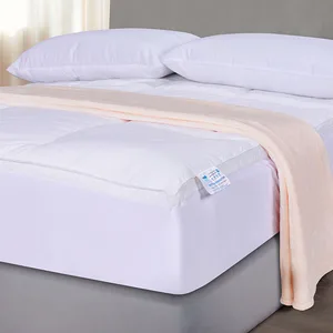 Custom 100% Cotton Top Fabric Microfiber Polyester Filling Queen Double Mattress Protector Cover Bed Topper Mattress Pad