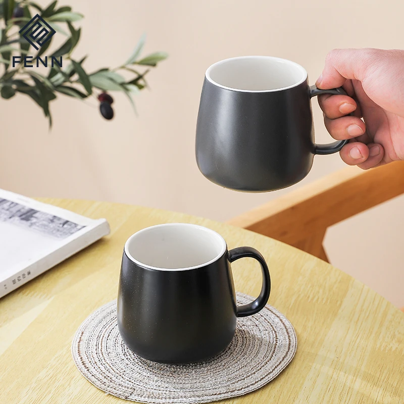 product fenn 400ml black mugs mate porcelain double color inner outside white wholesale ceramic custom cafe coffee mug-61