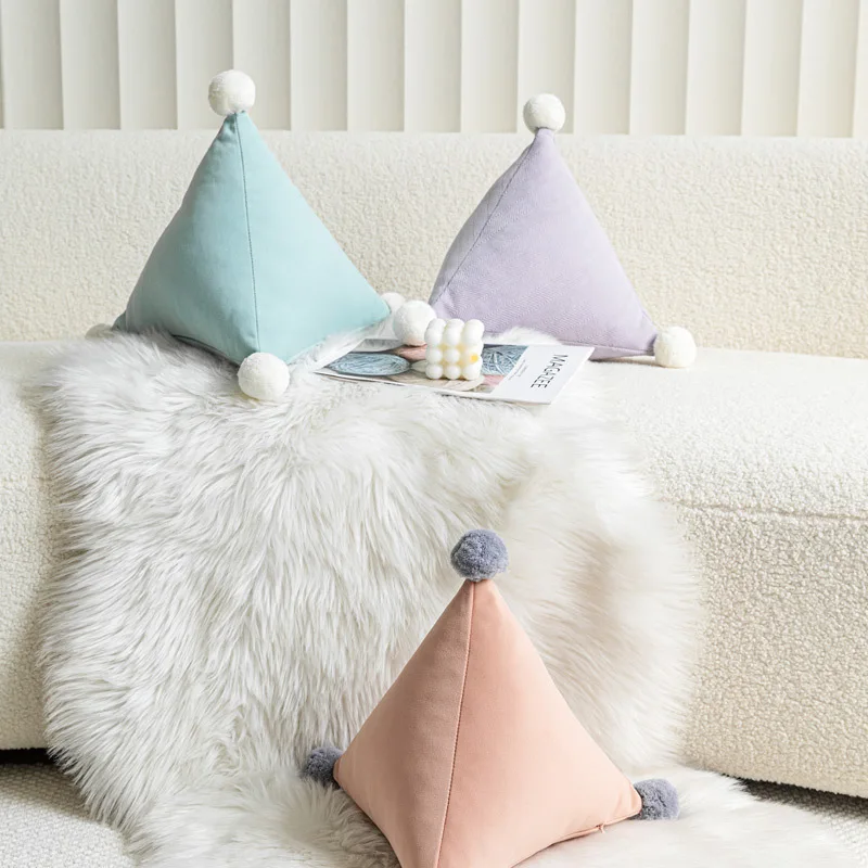 Cute Cushions Pillows Plush Pillow Funny Triangle Emotion Cushion Cute  Decorative Stuffed Toy Candy Gifts for Kids and Friends