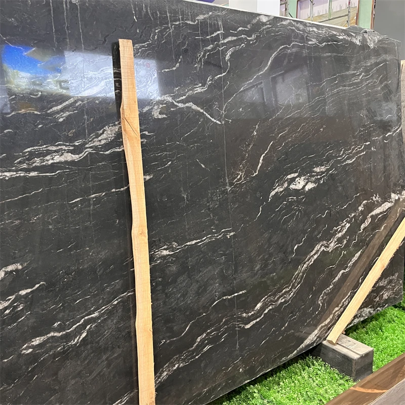product brazil cosmic black granite with golden veins slab for floor good price black quartzite countertop-3