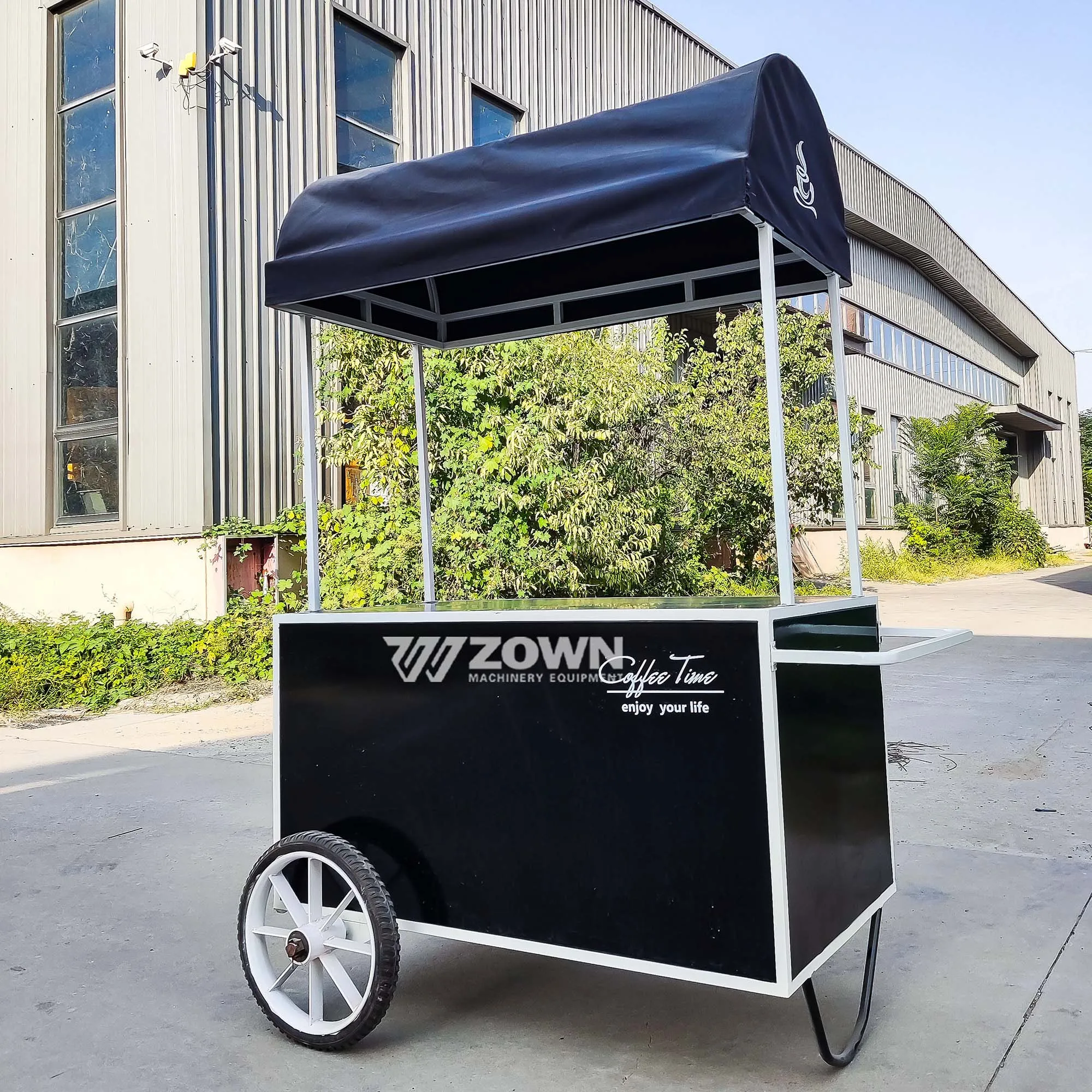 New Customized Style Pink Flower Display Street Food Trailer Full Equipment Mobile Snack Carts for Sale