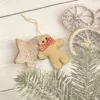 Brown Gingerbread Man w/red Bow  1pc
