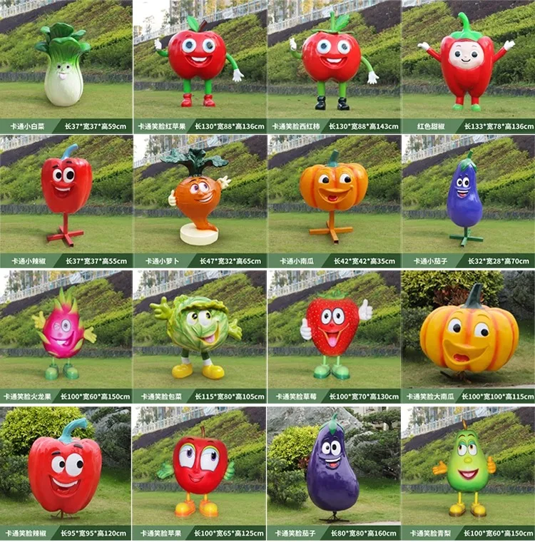 2026 Cartoon Vegetable Cabbage Props Life Size Carving Vegetable ...