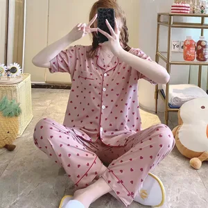 Wholesale Women's Clothing Pijama Femme 2 Piece  Pajamas for Women Set Milk Silk Pajamas Lounge Wear