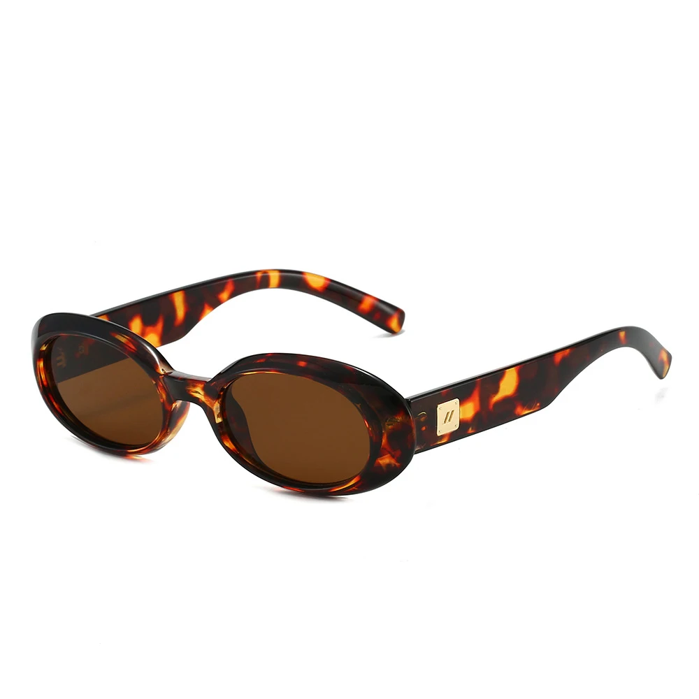 Luxe leopard print trendy cat eye oval sunglasses Leopard cat eye sunglasses | Brown Mix | Boux Avenue UK main image 4