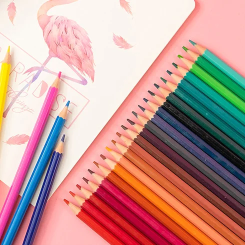 Crayons de couleur tendance de haute qualité, fabriqués avec un corps en PS de qualité et une mine lisse pour une utilisation quotidienne_voghion.com