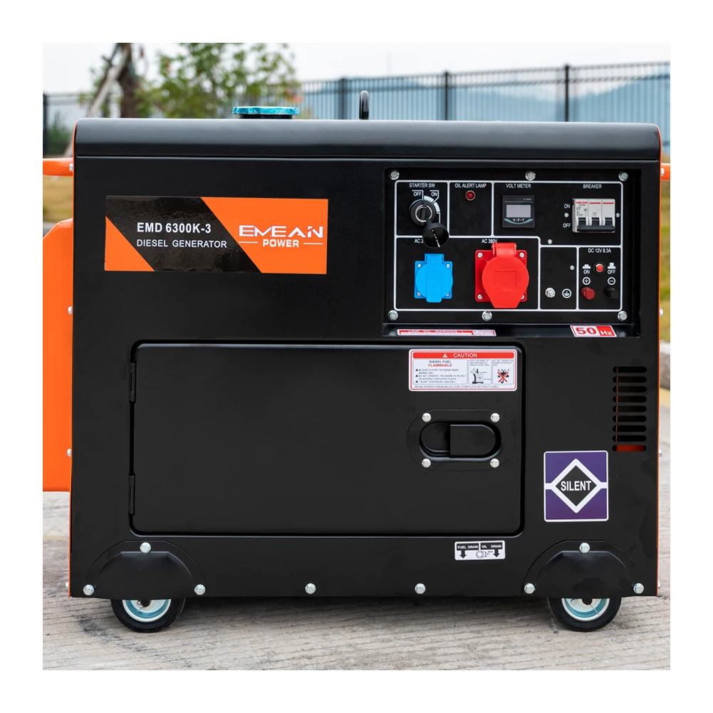 Silent Generator Portable 5 kw 5kwh dynamo Generator with Crank 220v 5000 Watts dynamo Starter Motor diesel Generator 5kw