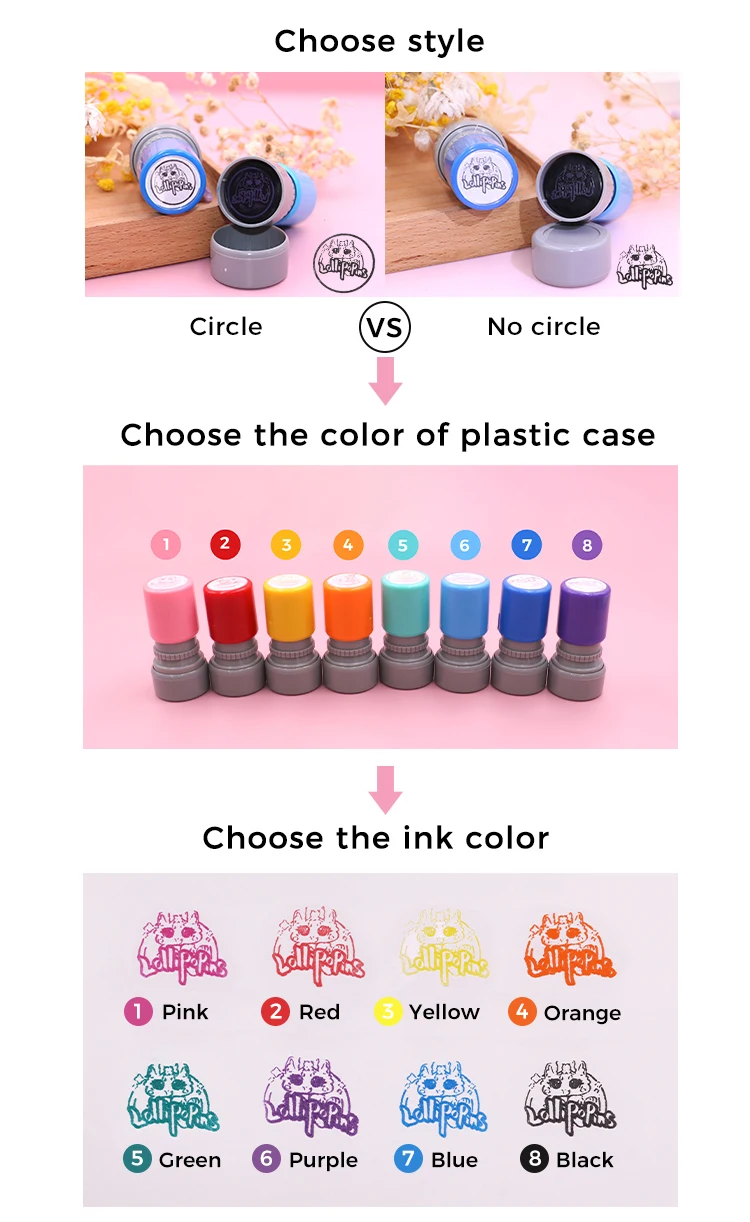 Custom Self-inking Stamps Logo Colorful Office Seal Stationery Cartoon ...