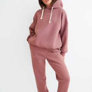 Manufacturer 400 Gsm 100% Cottonsports Wear Women's Set Heavyweight Streetwear Blank Custom Puff Print Hoodies Set