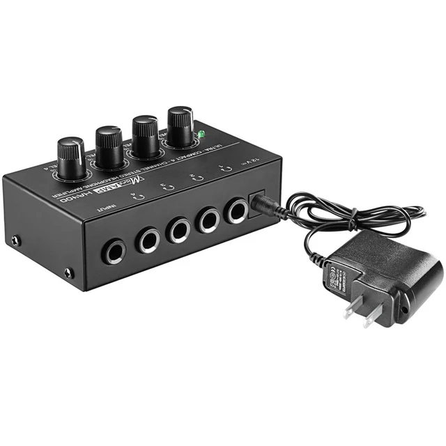 HA400 Mini Stereo Headphone Amplifier Ultra-Compact 4 Channels Audio Amplifier With US EU Power Adapter