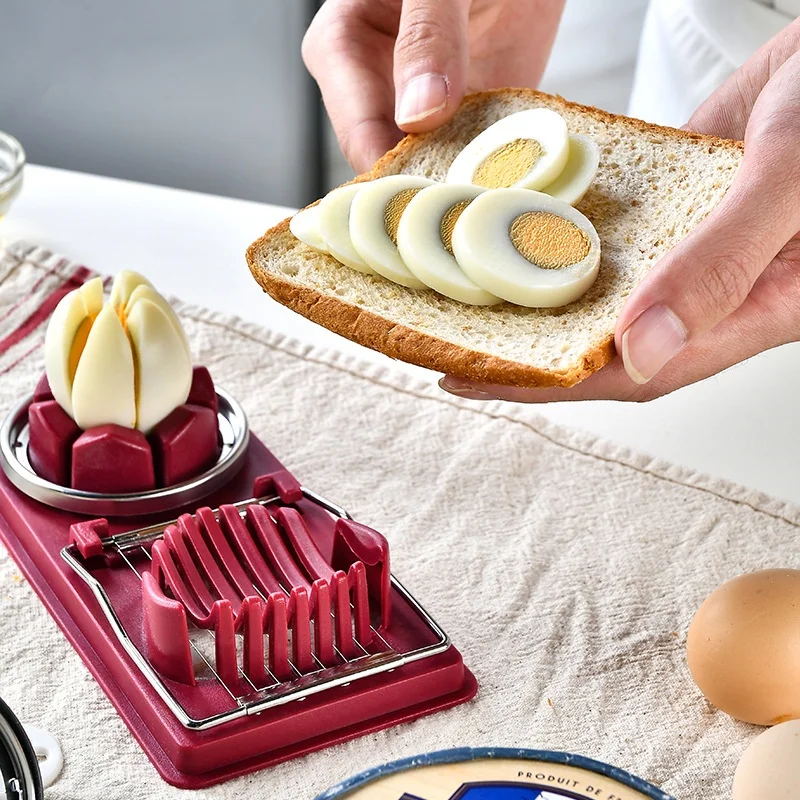Japanese Style Multi-Functional Egg Slicer Stainless Steel High Egg Splitter Divider for Home Use for Cutting Scrambled Eggs