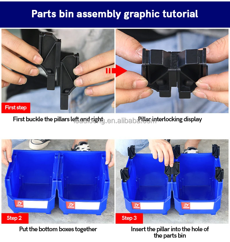Multi-Functional V1 Organizer System Plastic Wall Mounted Storage Bins PP Injection Rectangle Shape