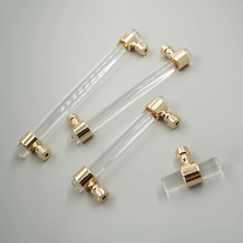 Various Sizes Modern Style Acrylic Drawer Knobs T bar Handle Bathroom Pulls  Kitchen Cabinet Door Handle Pull AL-0411